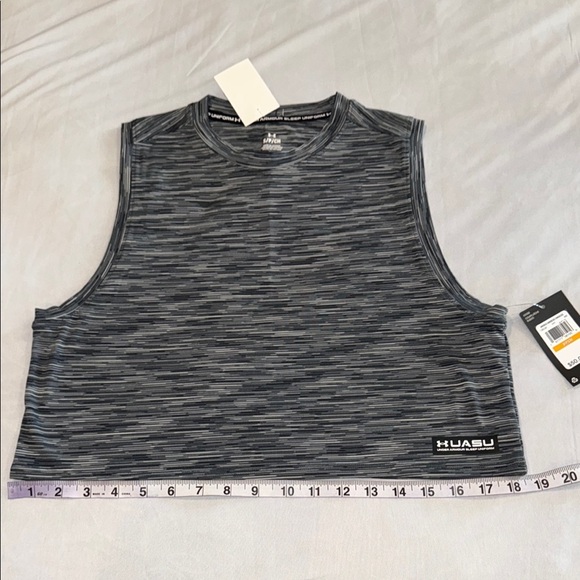 Under Armour Unisex Gray Sleeveless Muscle Tee Crop Loose Sleep Uniform - Picture 7 of 11